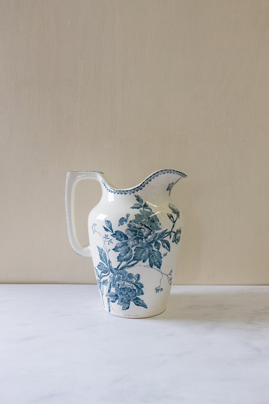 turn of the century French Gien transferware pitcher