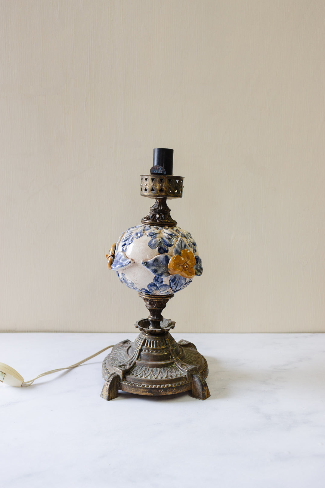 pair of 19th century French faïence table lamps