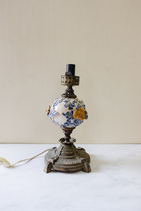 pair of 19th century French faïence table lamps