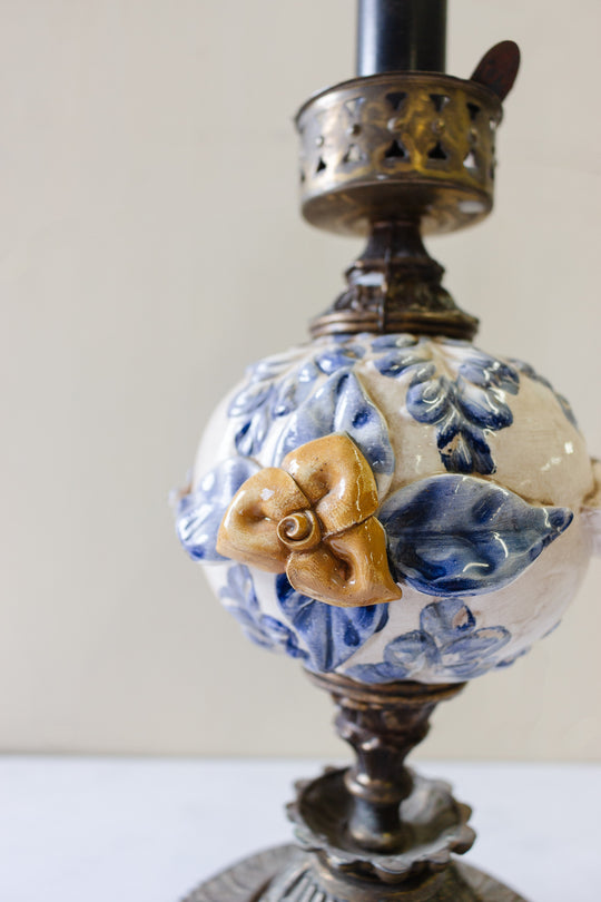 pair of 19th century French faïence table lamps