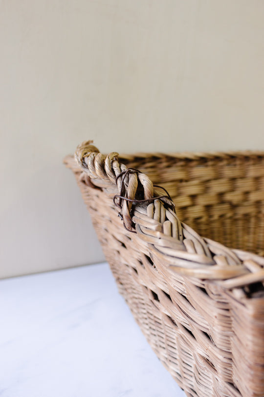 antique french laundry basket, medium