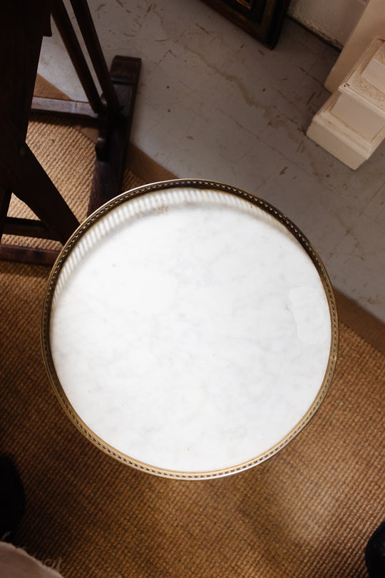 antique french marble top & walnut martini table