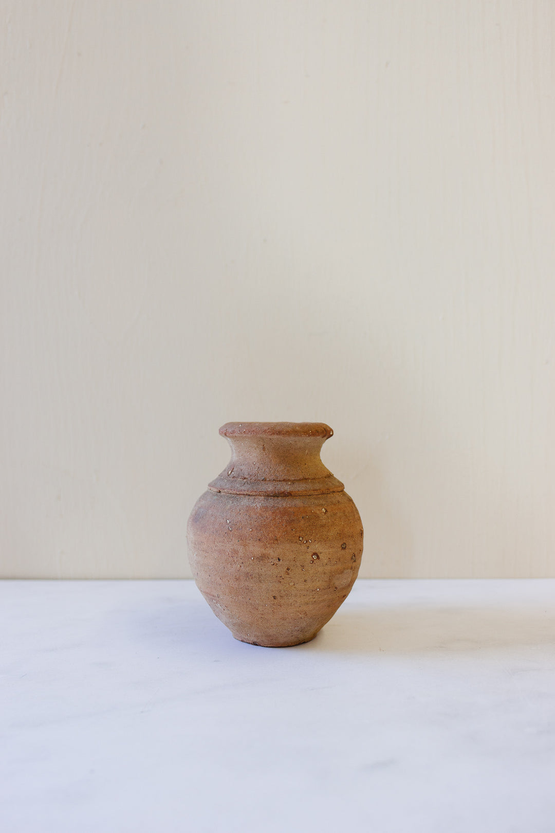 pair of vintage French petite terra cotta pottery vessels