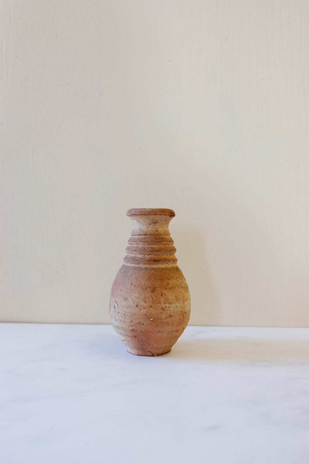 pair of vintage French petite terra cotta pottery vessels