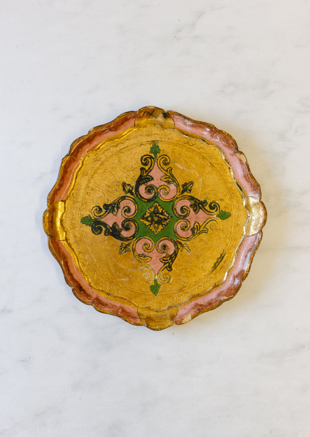 vintage italian florentine gilt wood tray