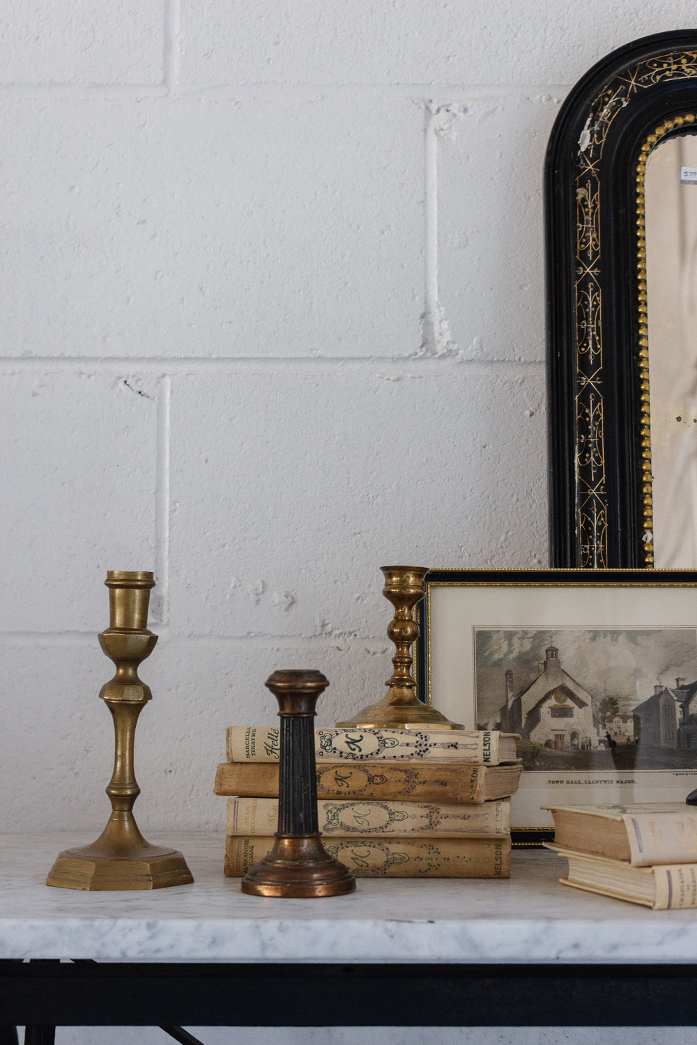 vintage french brass candlestick