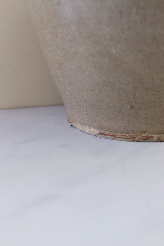 antique French stamped stoneware vessel