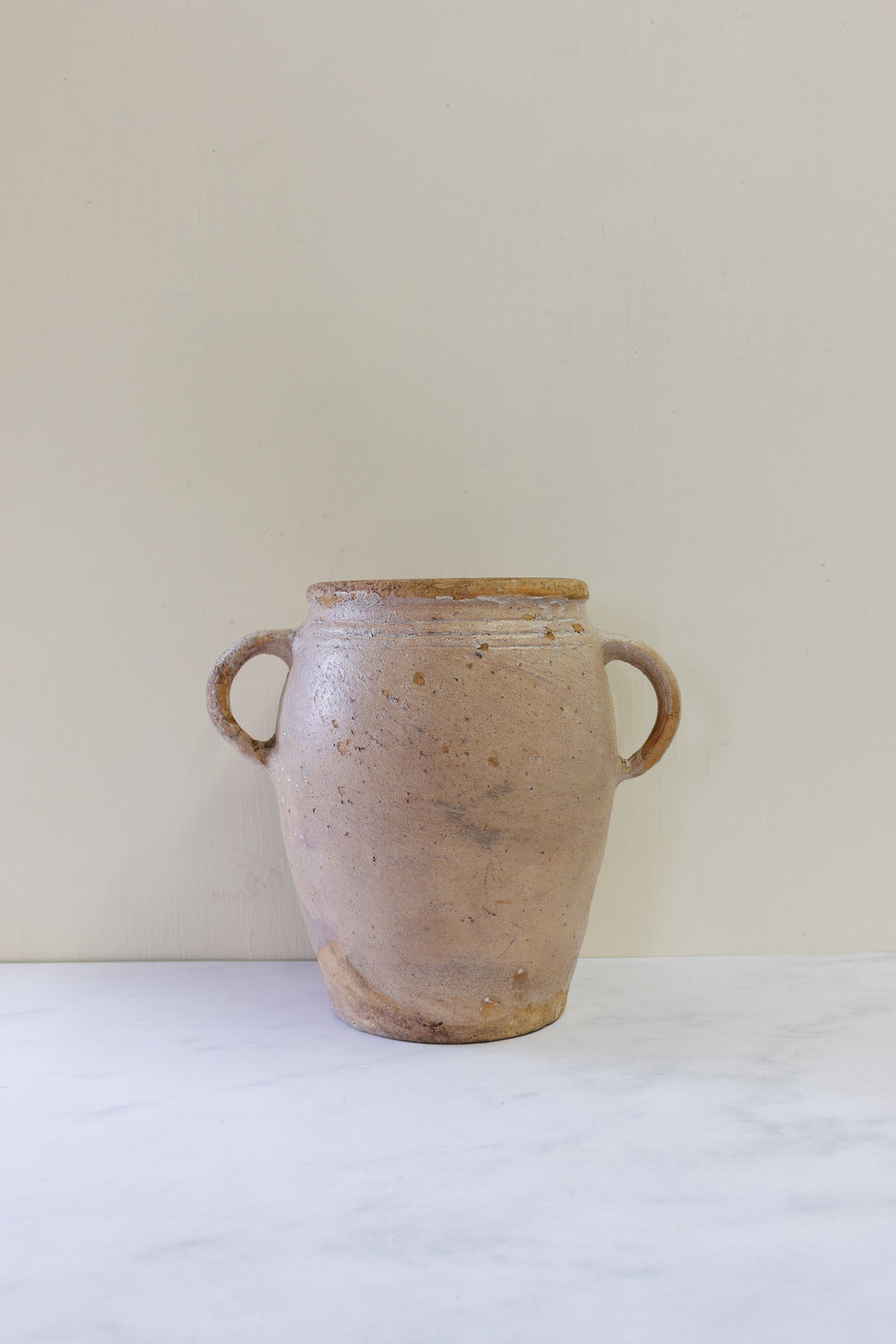 antique French terra cotta confit pot