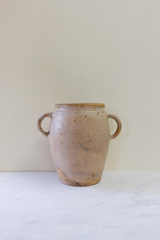 antique French terra cotta confit pot
