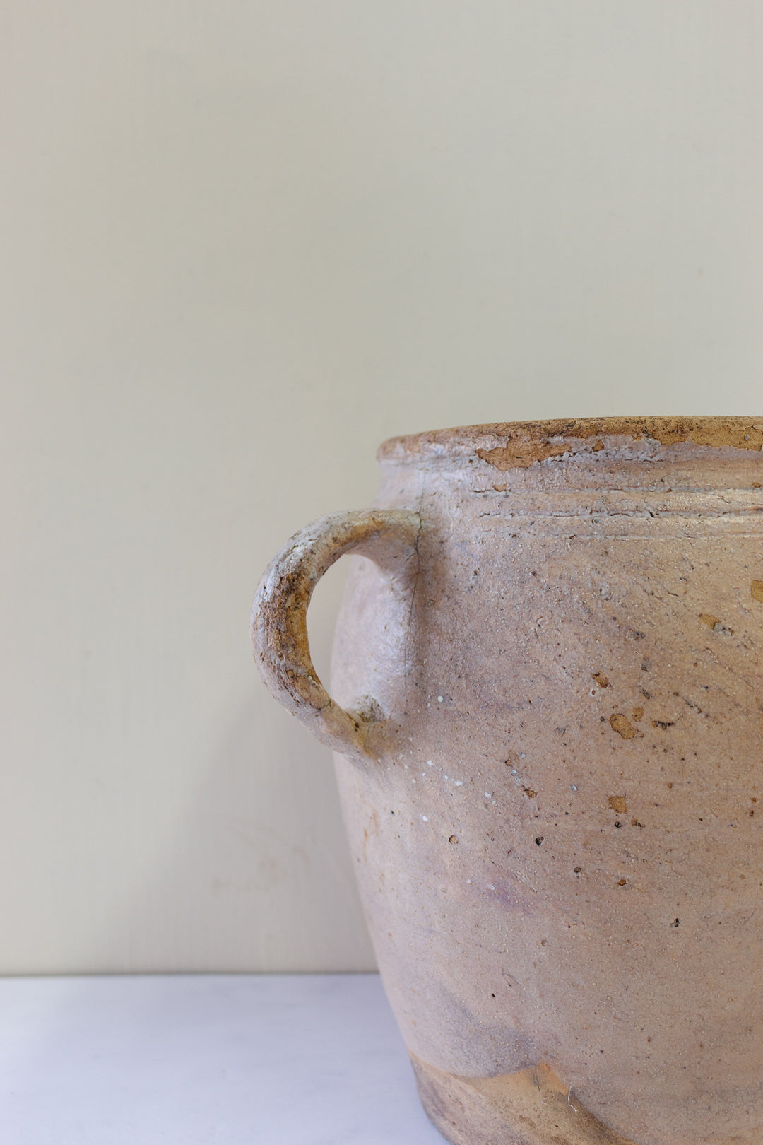 antique French terra cotta confit pot