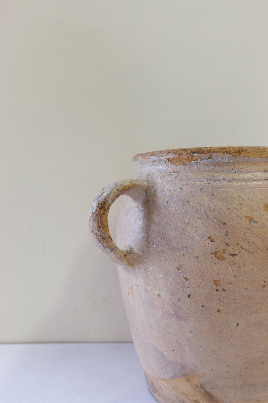 antique French terra cotta confit pot