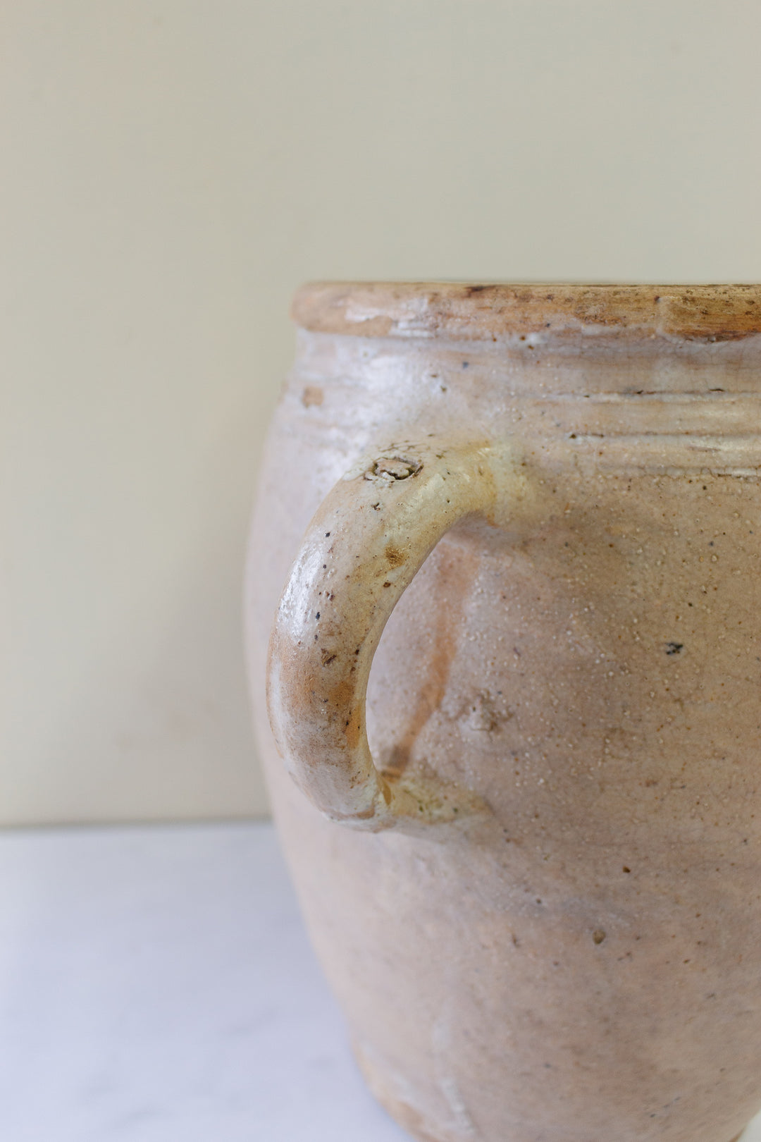 antique French terra cotta confit pot