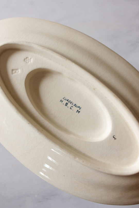 antique french Boulenger transferware gravy boat