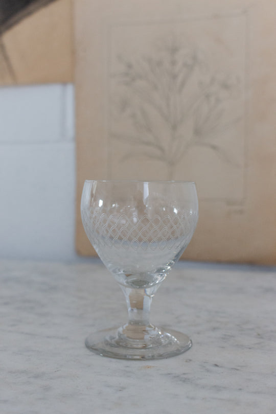 vintage french petite aperitif glasses, set of 6