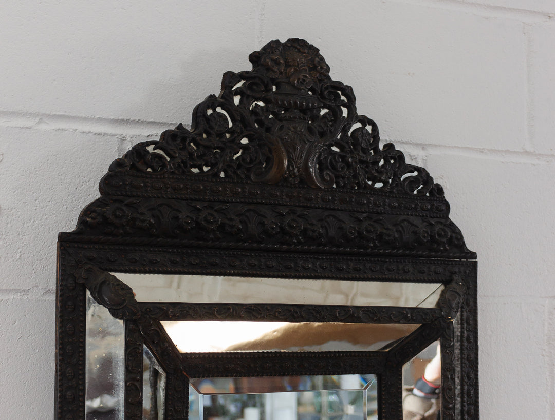antique french repousse mirror
