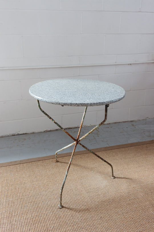 vintage french cast iron garden table with granite top