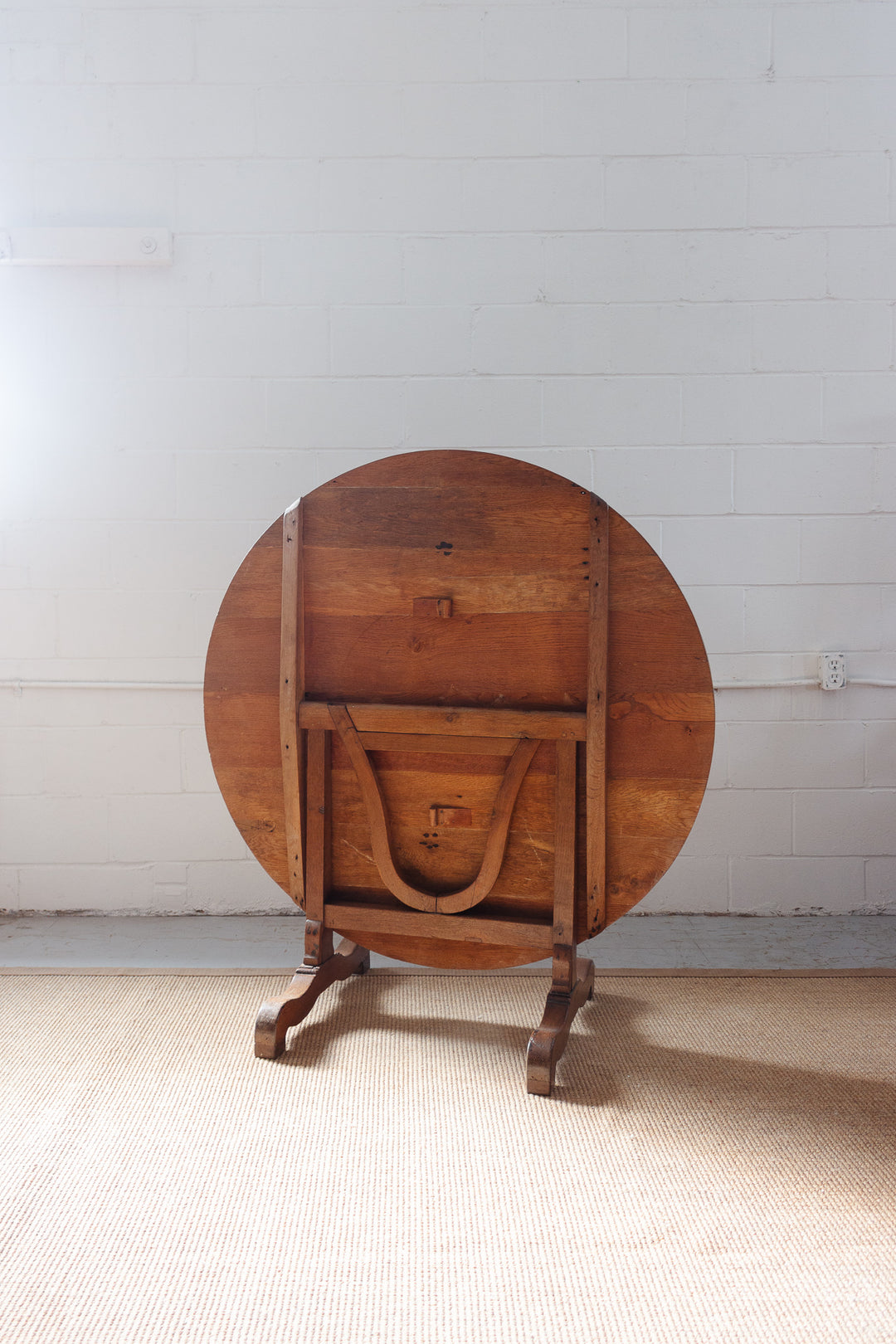 turn of the century french oak wine tasting table