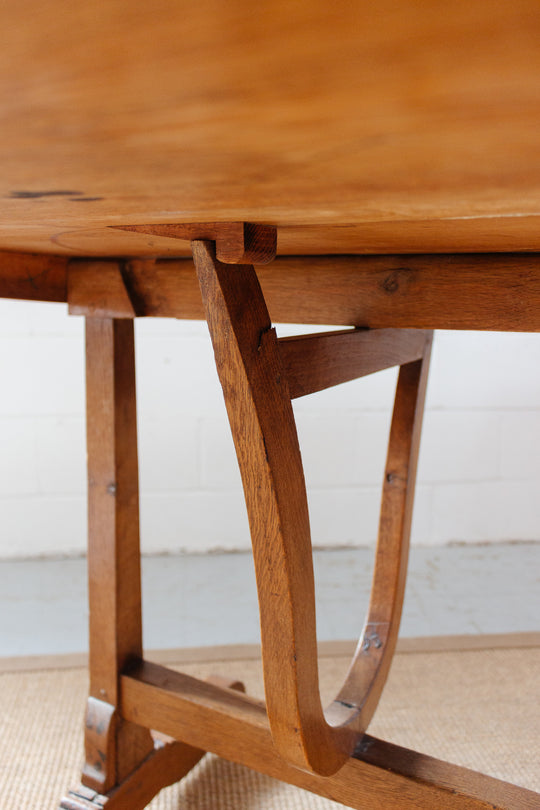 turn of the century french oak wine tasting table