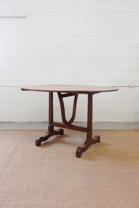 turn of the century french oak wine tasting table