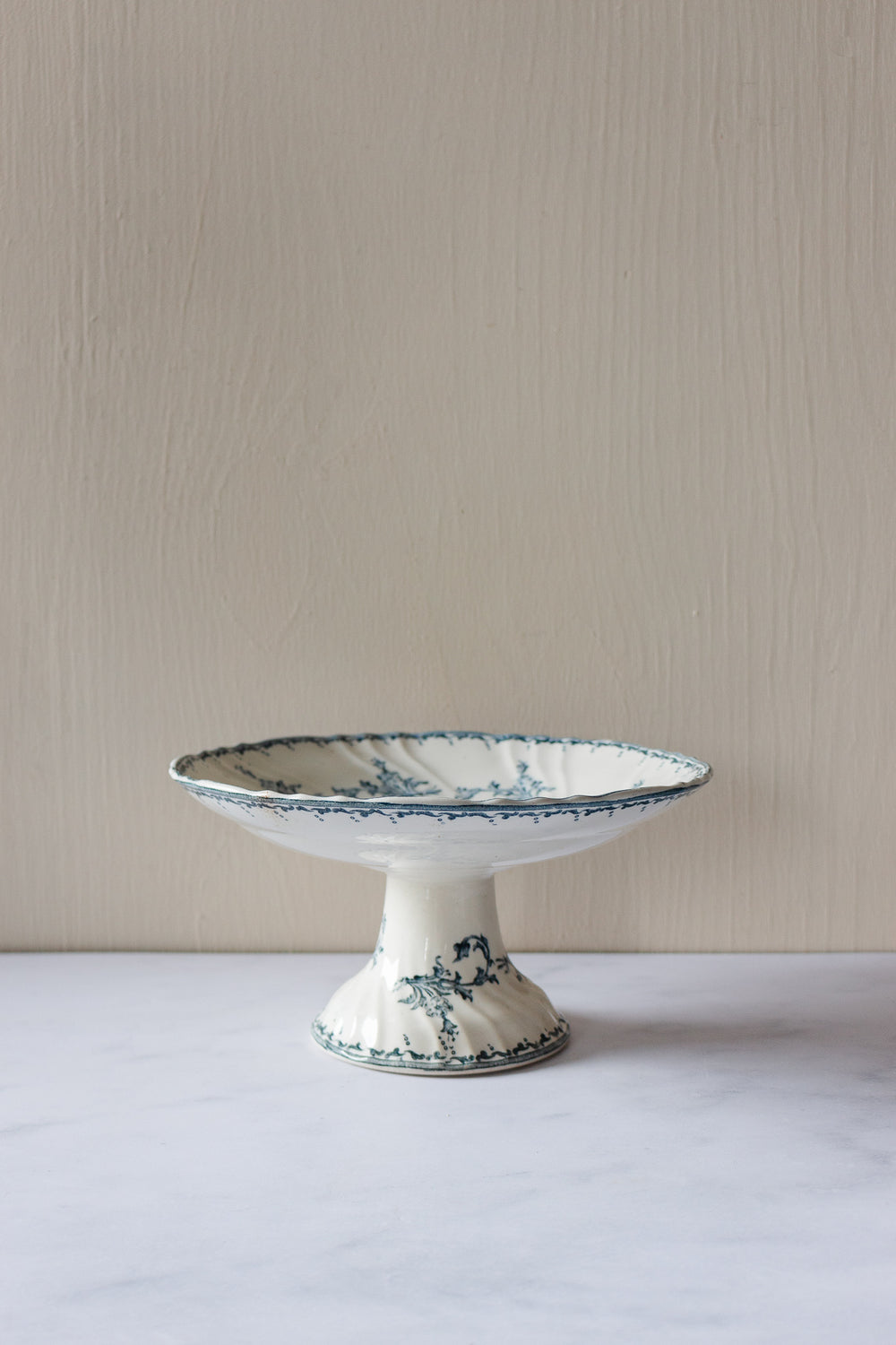 antique French longwy transferware compotier