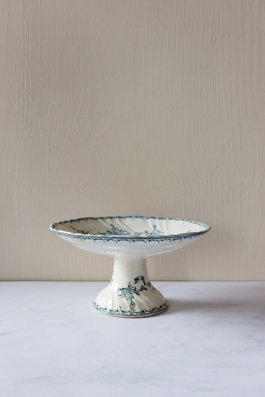 antique French longwy transferware compotier