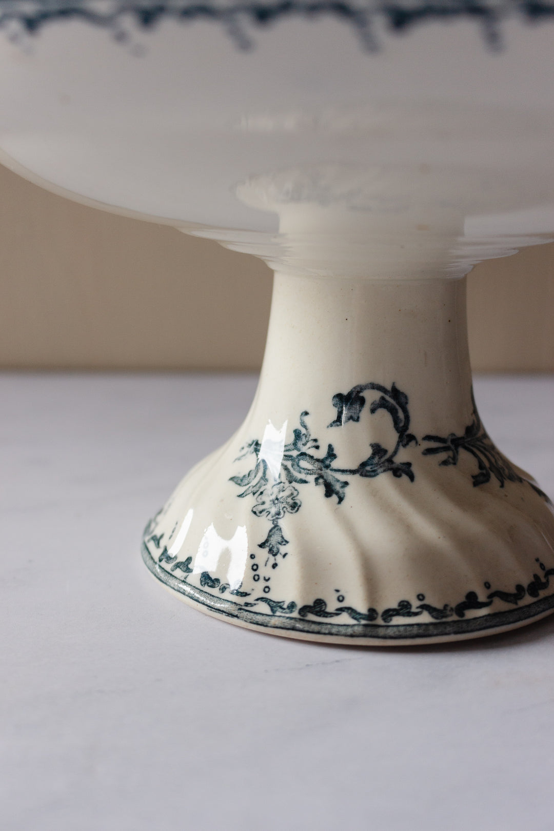 antique French longwy transferware compotier