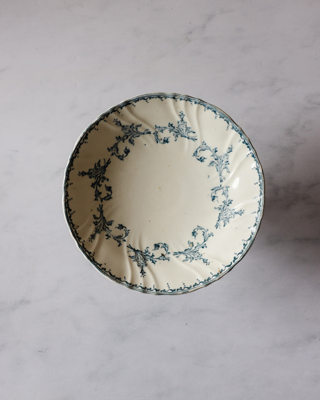 antique French longwy transferware compotier