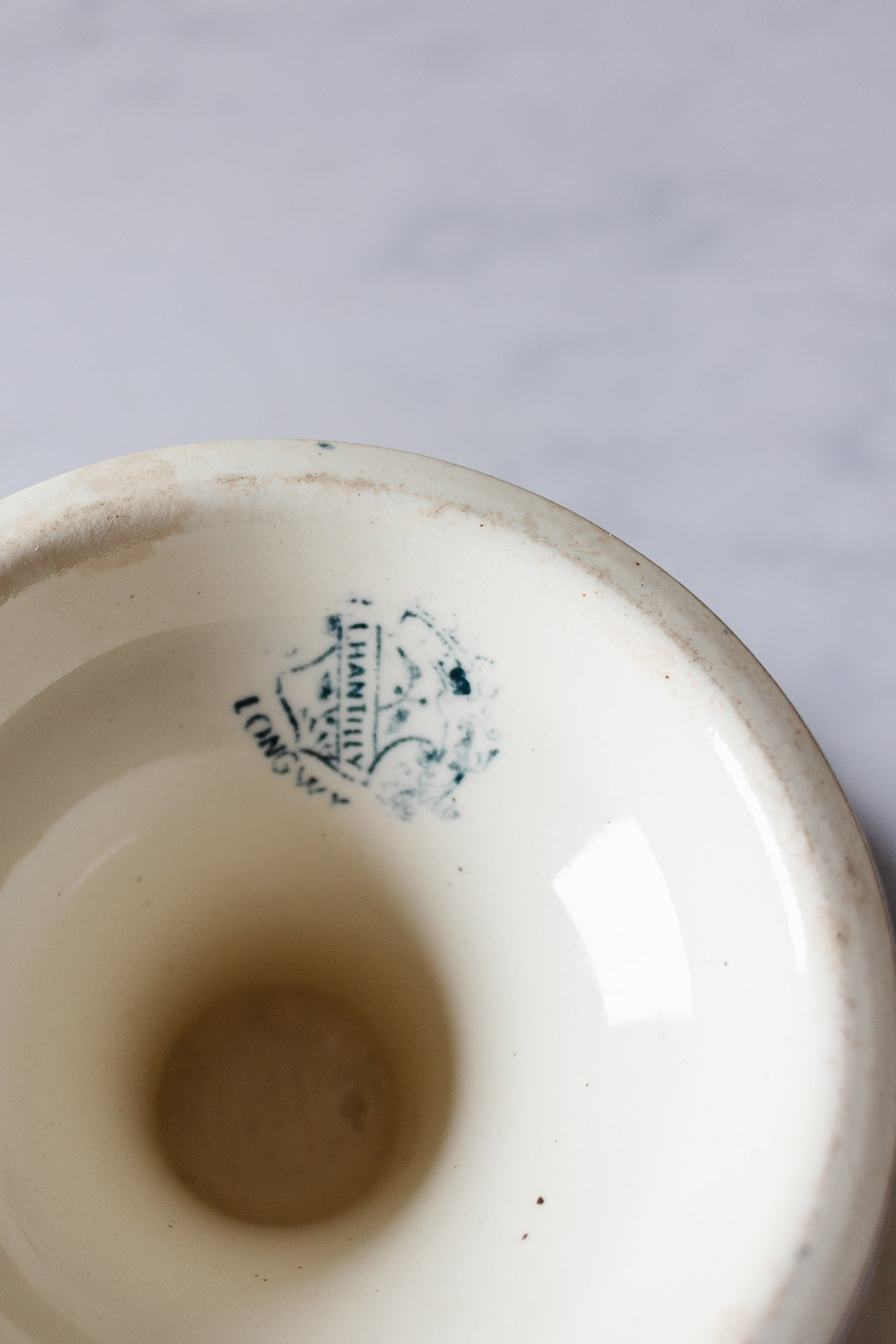 antique French longwy transferware compotier