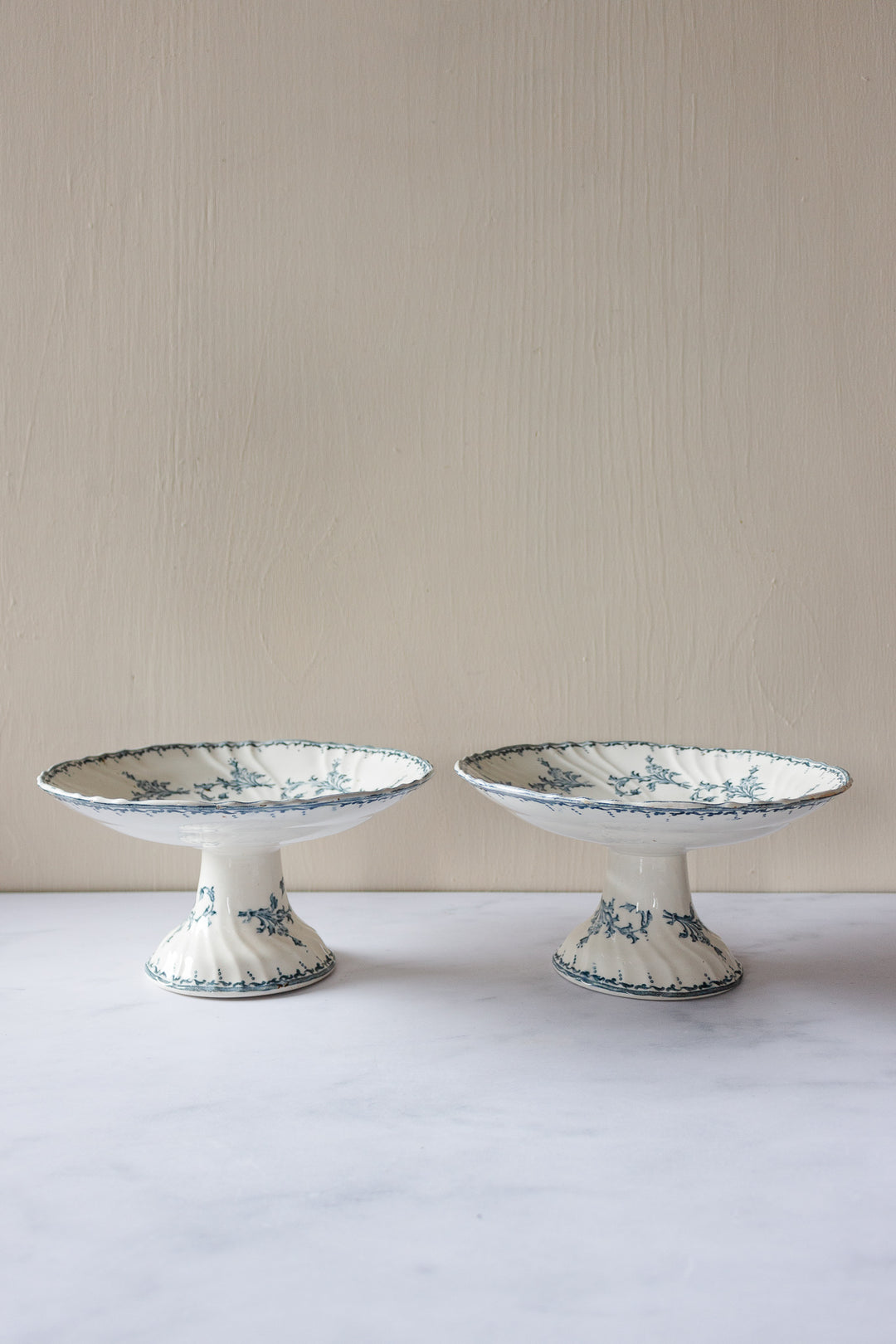 antique French longwy transferware compotier