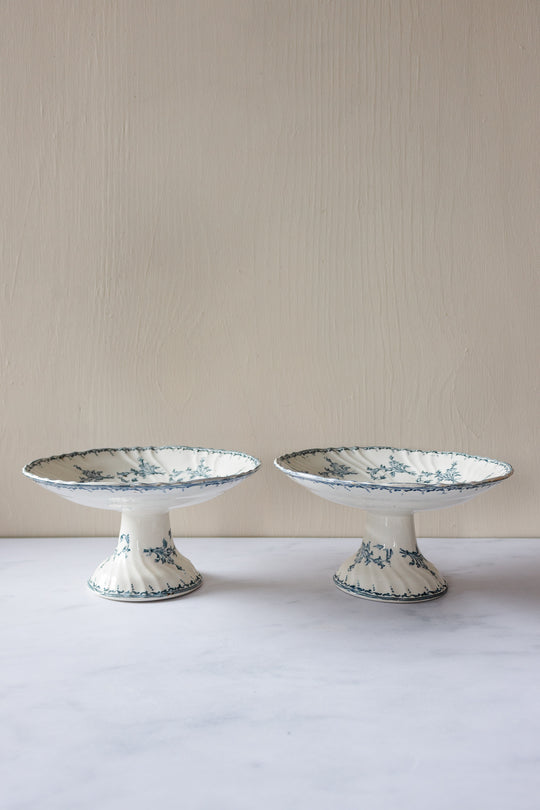 antique French longwy transferware compotier