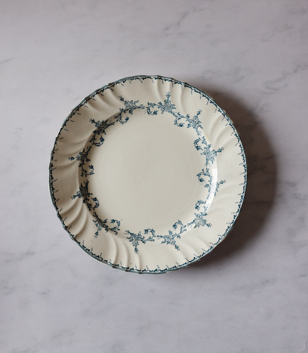 antique French Longwy transferware platter