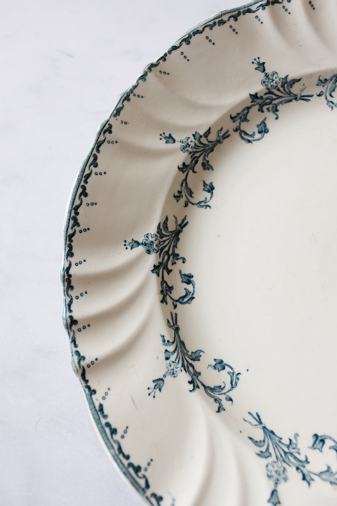 antique French Longwy transferware platter