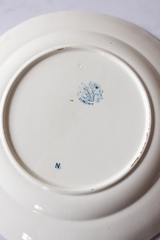 antique French Longwy transferware platter