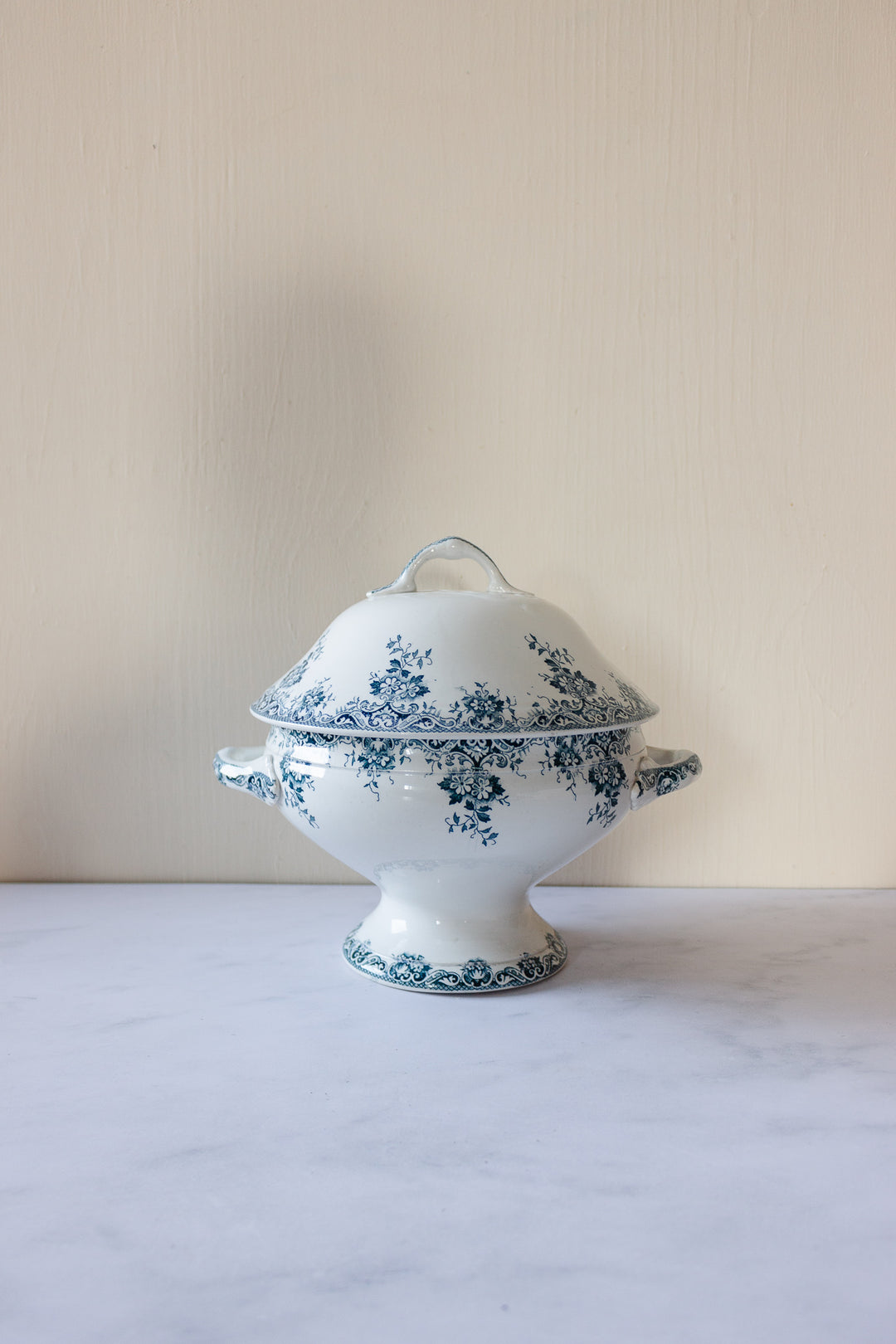 antique french transferware soupière