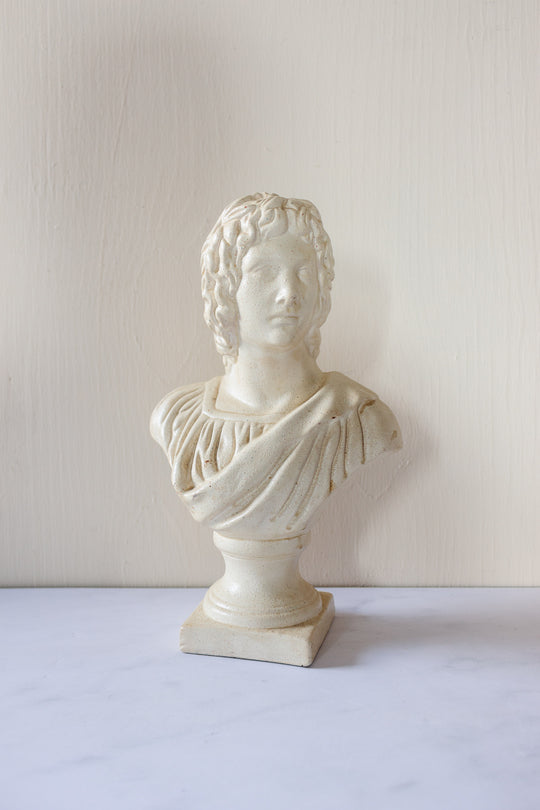 vintage French terra cotta Grecian bust
