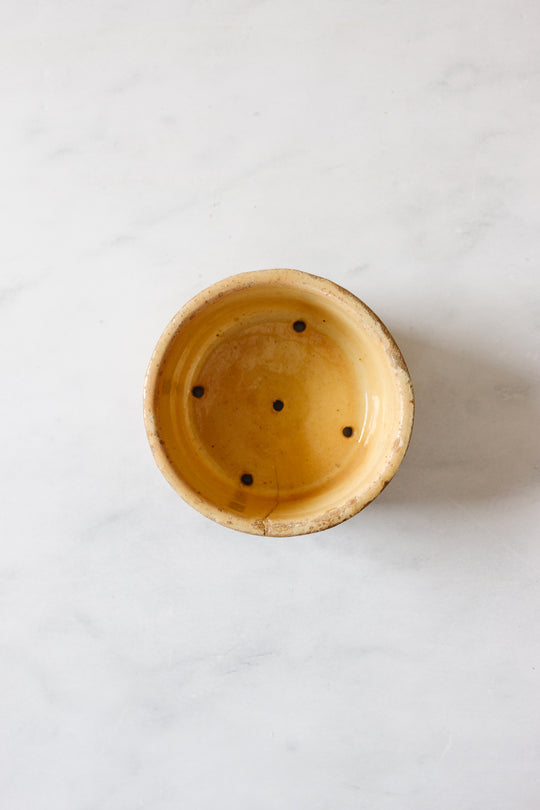 antique French terra cotta cheese mold