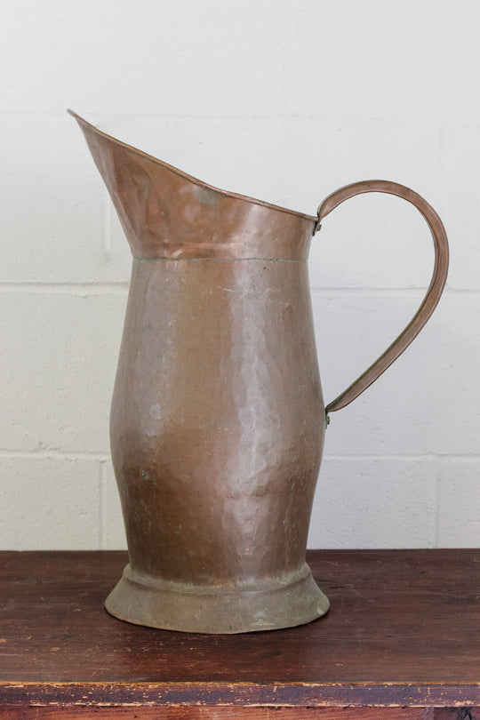 antique french oversized hand hammered copper vessel