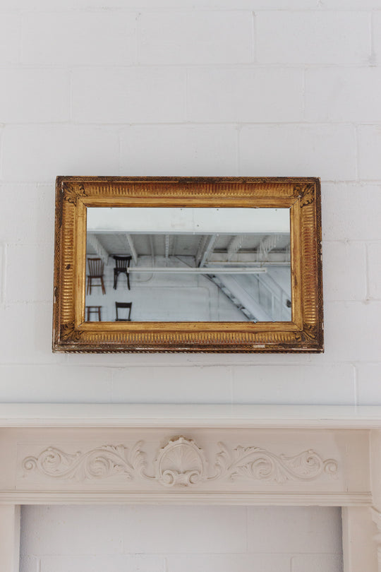 antique french wood and plaster gold mirror