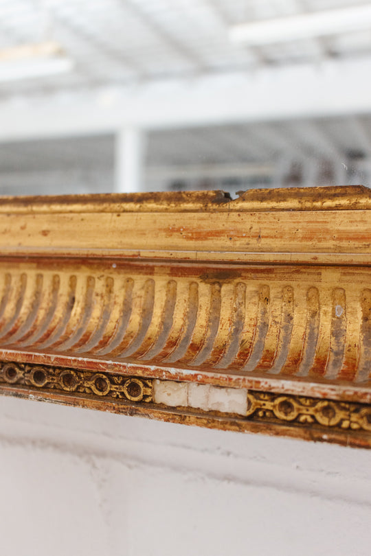 antique french wood and plaster gold mirror