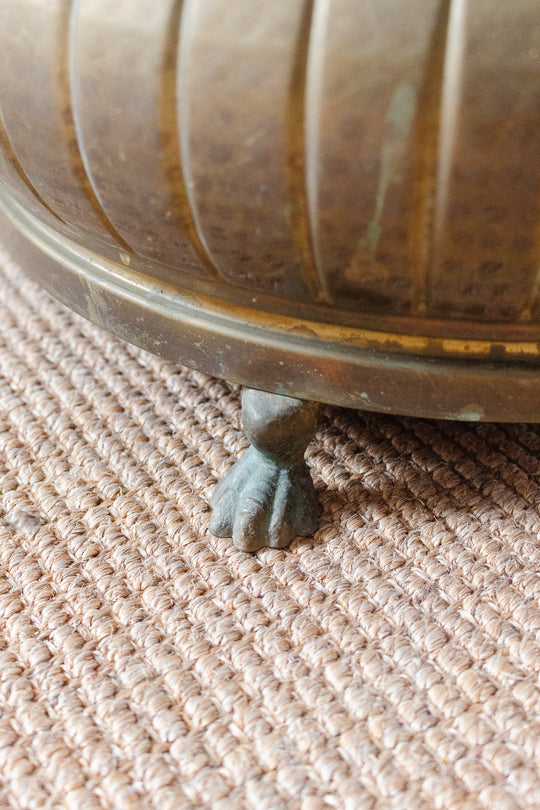 vintage french extra large lion footed brass pot