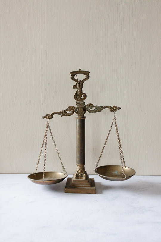 antique french brass scales