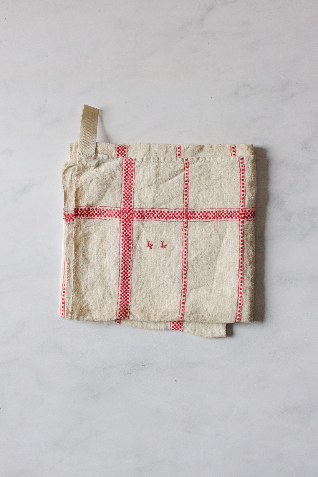 vintage french monogrammed kitchen towels