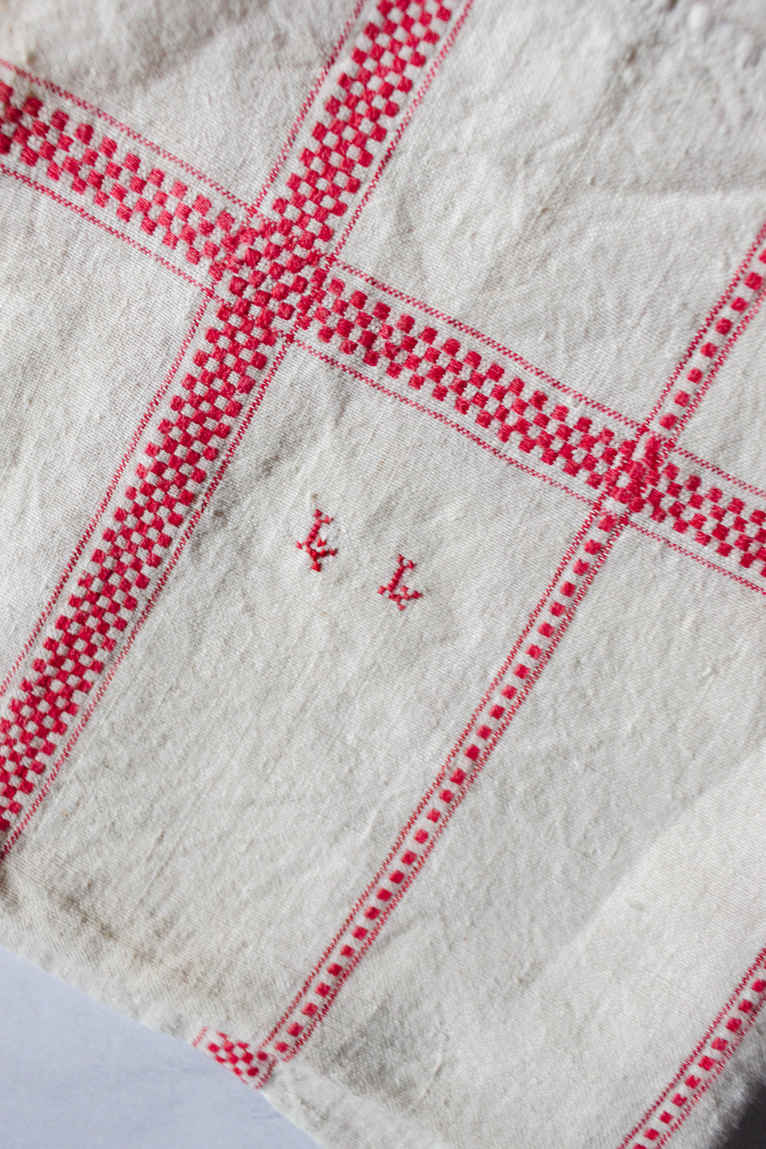 vintage french monogrammed kitchen towels