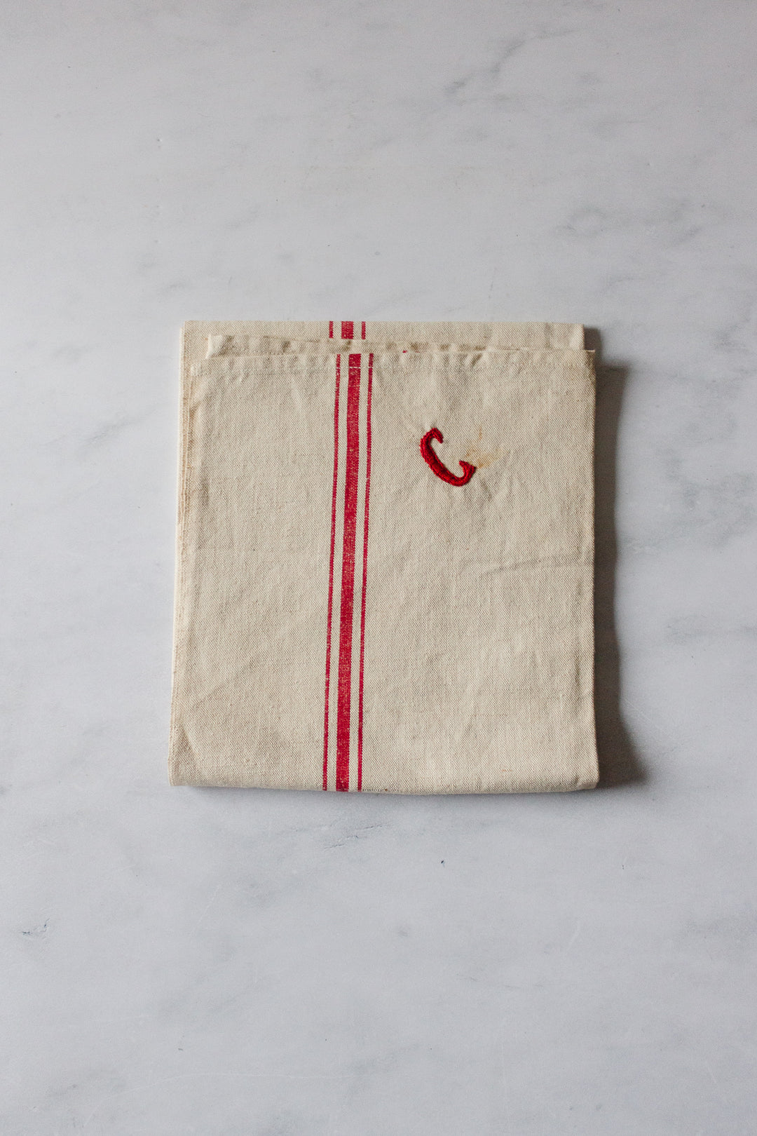 vintage french monogrammed kitchen towels