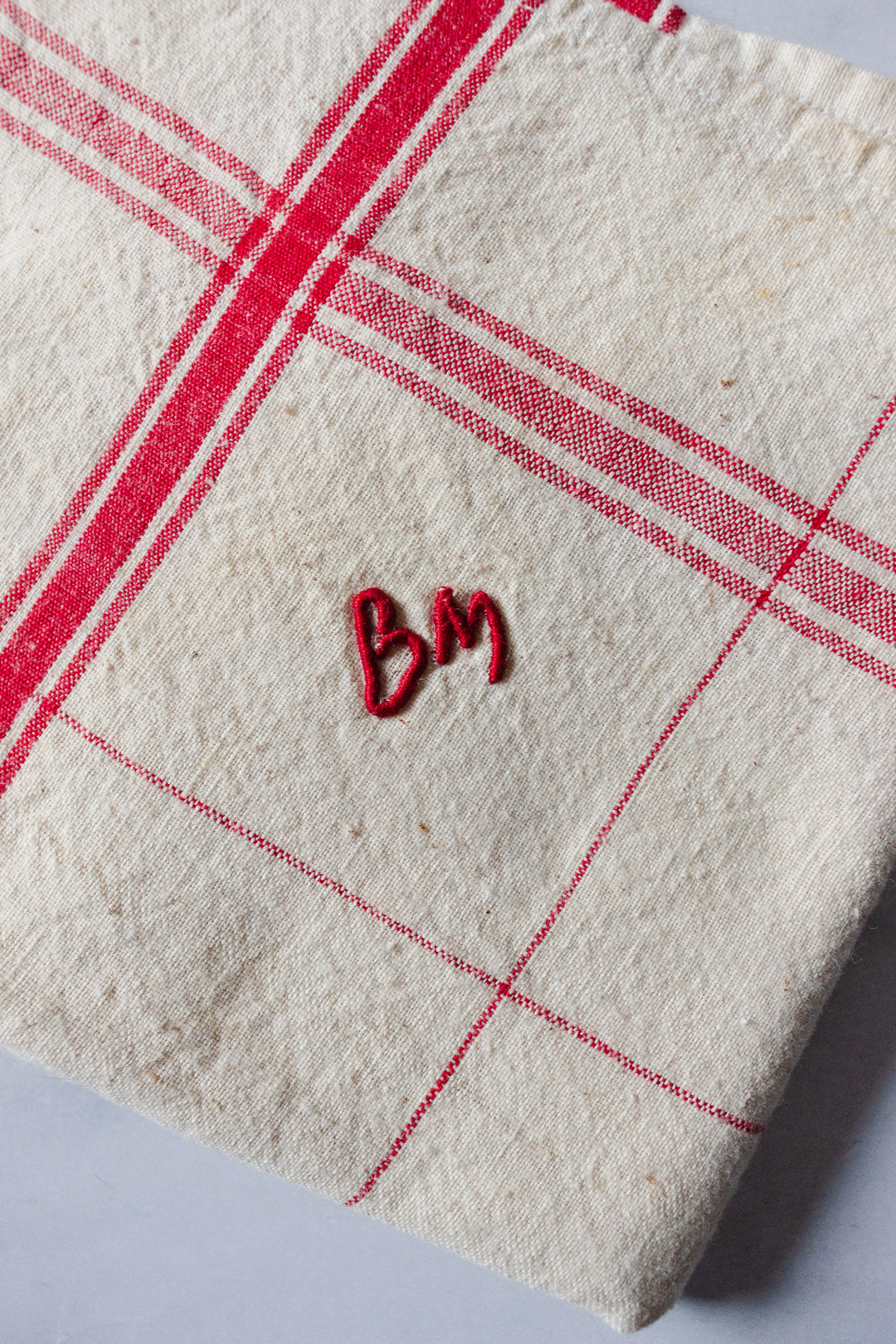 vintage french monogrammed kitchen towels