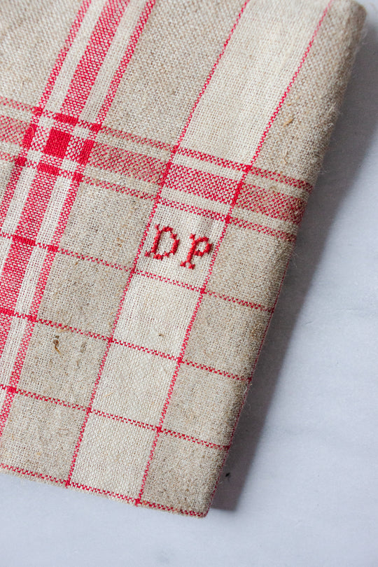 vintage french monogrammed kitchen towels