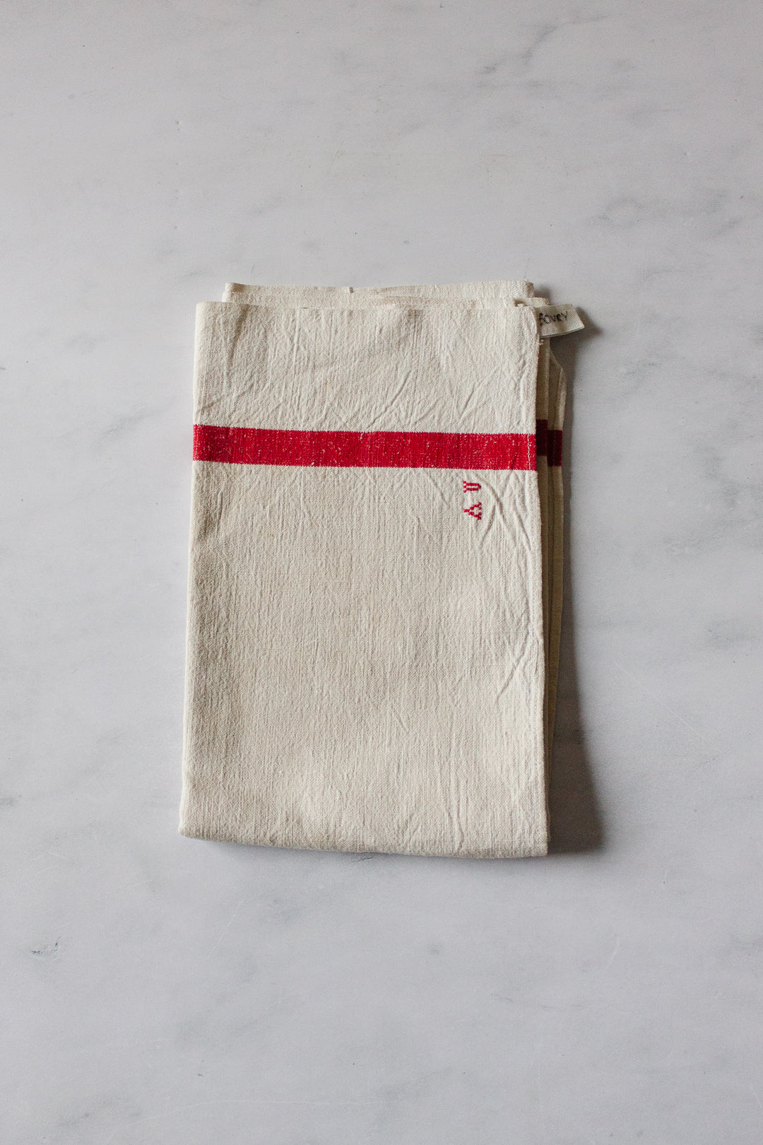 vintage french monogrammed kitchen towels