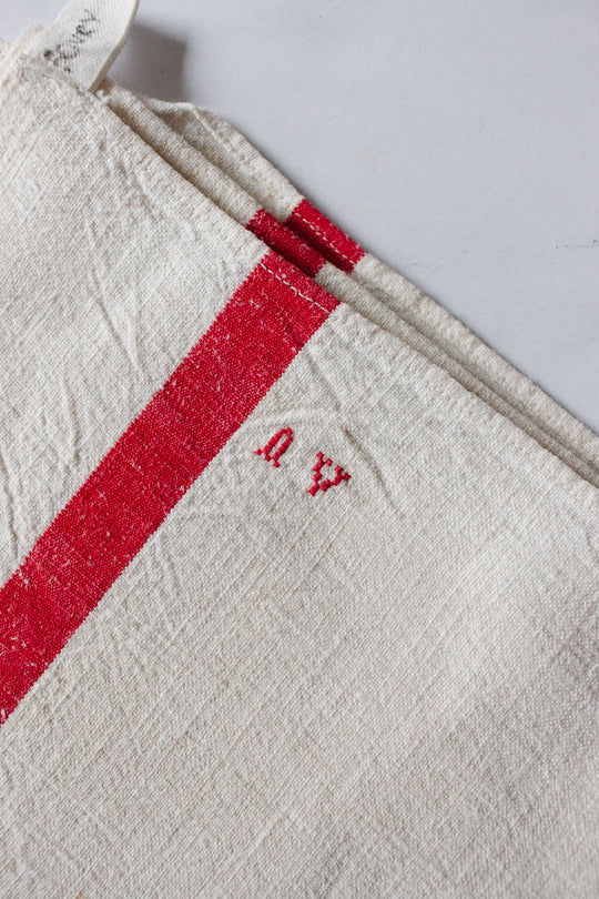 vintage french monogrammed kitchen towels