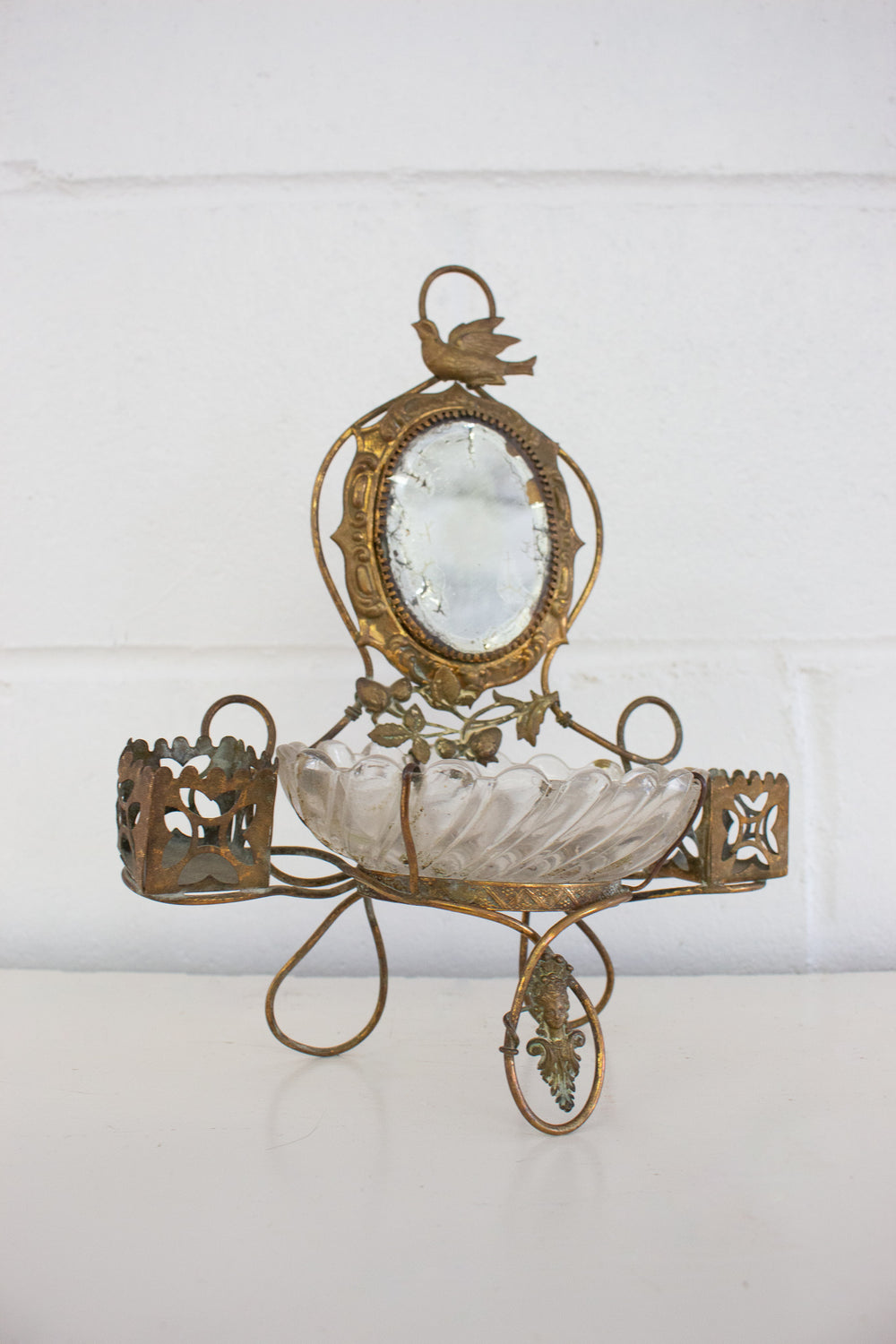 antique french glass dressing table bijoux holder