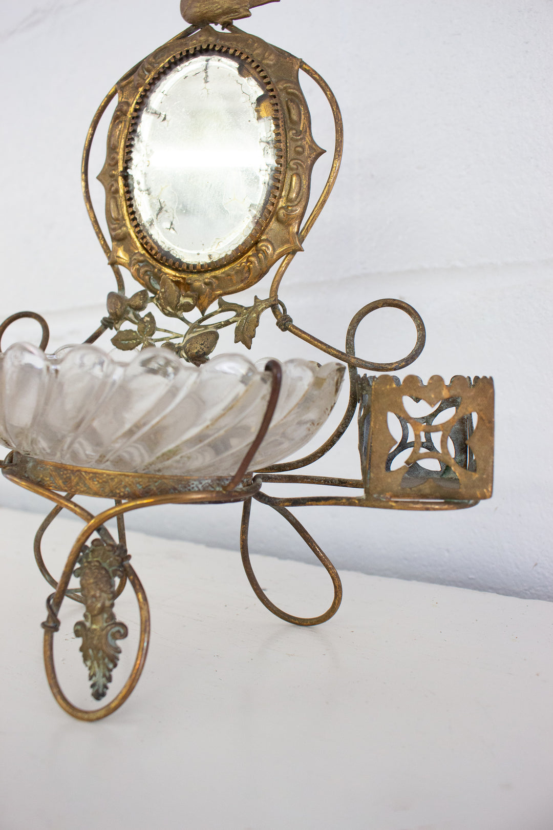 antique french glass dressing table bijoux holder